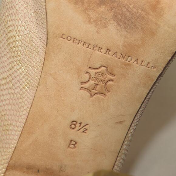 Loeffler Randall Esther Rose Lizard Embossed Textured Wooden Heel Pumps - Picture 8 of 9